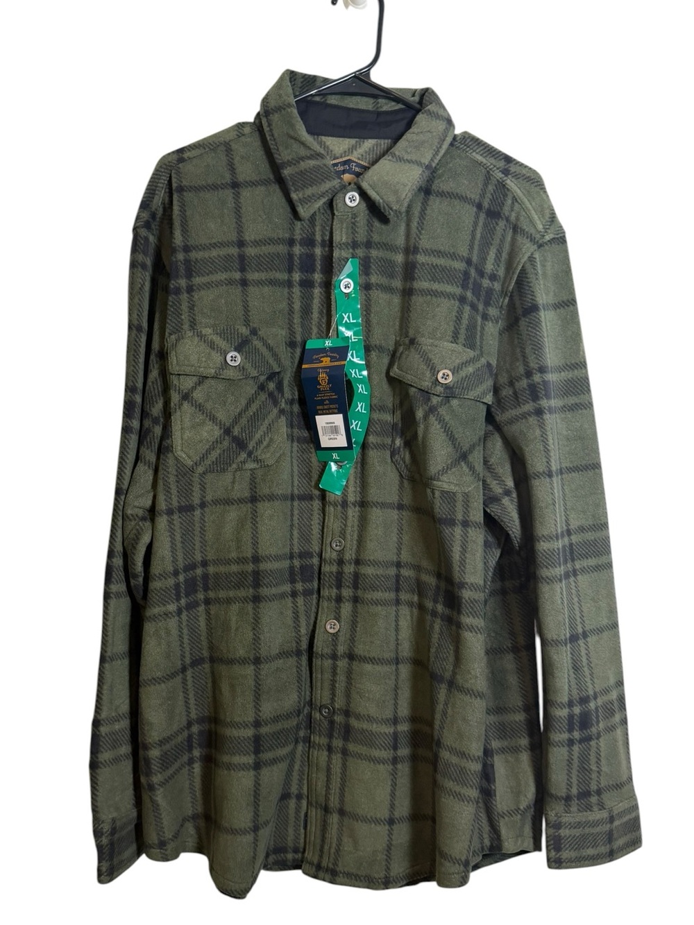 Freedom Foundry Green Button-Up Flannel sz XL